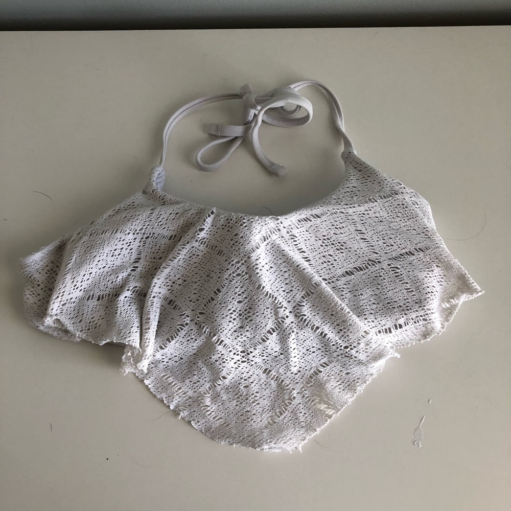 white bikini top.